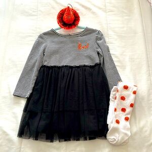 Halloween costume dress+ hat+ tights
